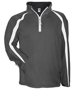 1481 Badger Adult Pro Heathered Fleece Fusion ¼ Zip Front Shirt Carbon/ White