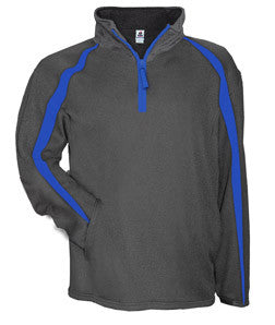 1481 Badger Adult Pro Heathered Fleece Fusion ¼ Zip Front Shirt Carbon/ Royal