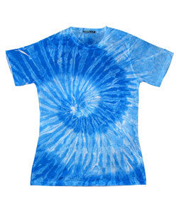 1555 tie dye Sublimated Polyester Ladies' Tee Blue Swirl 672