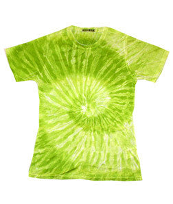 1555 tie dye Sublimated Polyester Ladies' Tee Lime Swirl 673