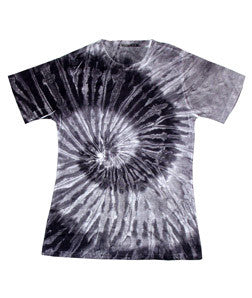 1555 tie dye Sublimated Polyester Ladies' Tee Black Swirl 671