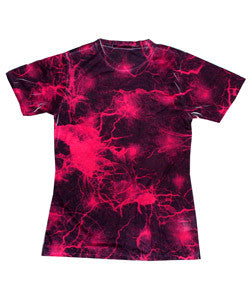 1555 tie dye Sublimated Polyester Ladies' Tee Static Red 682