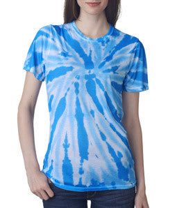 1555 tie dye Sublimated Polyester Ladies' Tee Royal Twist
