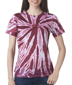 1555 tie dye Sublimated Polyester Ladies' Tee Wine Twist