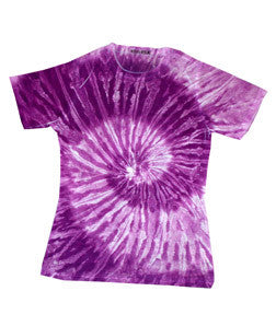 1555 tie dye Sublimated Polyester Ladies' Tee Purple Swirl 675