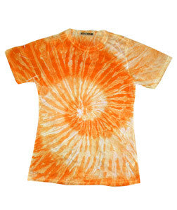 1555 tie dye Sublimated Polyester Ladies' Tee Orange Swirl 674