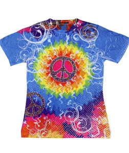 1555 tie dye Sublimated Polyester Ladies' Tee Peace Dots