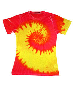 1555 tie dye Sublimated Polyester Ladies' Tee Candy Corn 630