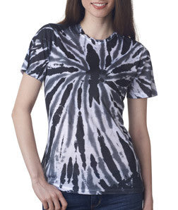 1555 tie dye Sublimated Polyester Ladies' Tee Black Twist