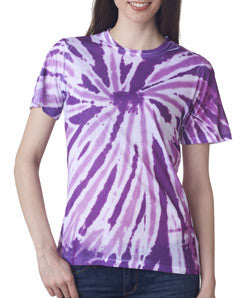 1555 tie dye Sublimated Polyester Ladies' Tee Purple Twist