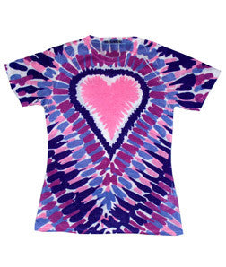 1555 tie dye Sublimated Polyester Ladies' Tee Purple Heart 648