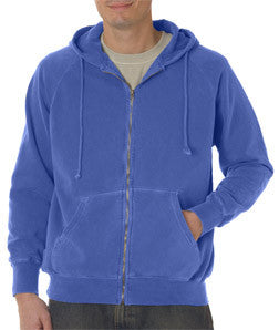 1563 Chouinard Adult Full-Zip Hooded Sweatshirt Flo Blue Pgmdye