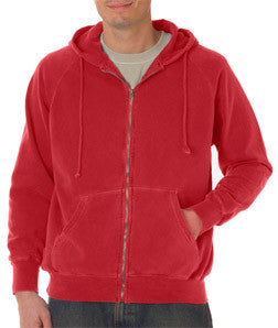 1563 Chouinard Adult Full-Zip Hooded Sweatshirt Crimson Pgmdye