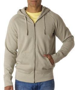 1564 Chouinard Adult Heavyweight Frayed Full-Zip Hooded Sweatshirt Sandstone Pgmdye
