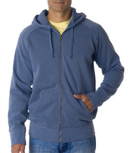1564 Chouinard Adult Heavyweight Frayed Full-Zip Hooded Sweatshirt Blue Jean Pgmdye