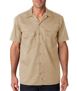 1574 Dickies Adult Short-Sleeve Blended Work Shirt Khaki