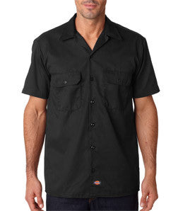 1574 Dickies Adult Short-Sleeve Blended Work Shirt Black