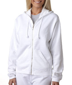 1598 Chouinard Ladies Full-Zip Hooded Sweatshirt White Dirdye