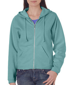 1598 Chouinard Ladies Full-Zip Hooded Sweatshirt Seafoam Pgmdye