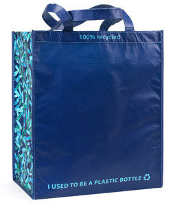 1768 Gemline Laminated 100% Recycled Shopper Caribbean Blue/ Navy