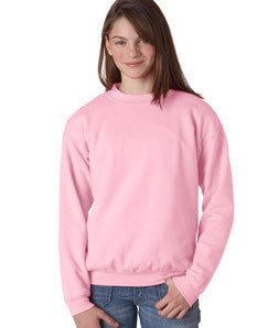 18000B Gildan Youth Heavy BlendCrew Neck Sweatshirt Light Pink