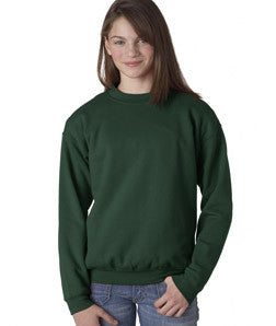 18000B Gildan Youth Heavy BlendCrew Neck Sweatshirt Forest Green