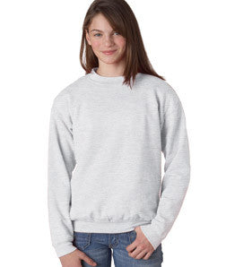 18000B Gildan Youth Heavy BlendCrew Neck Sweatshirt Ash (50/50)