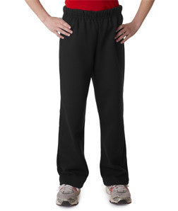 18400B Gildan Youth Heavy BlendOpen Bottom Sweatpants Black