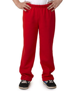 18400B Gildan Youth Heavy BlendOpen Bottom Sweatpants Red