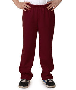 18400B Gildan Youth Heavy BlendOpen Bottom Sweatpants Maroon