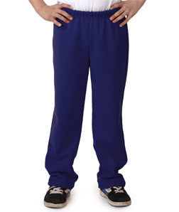 18400B Gildan Youth Heavy BlendOpen Bottom Sweatpants Purple