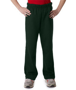 18400B Gildan Youth Heavy BlendOpen Bottom Sweatpants Forest
