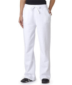 18400FL Gildan Missy Fit Heavy BlendOpen Bottom Sweatpants White