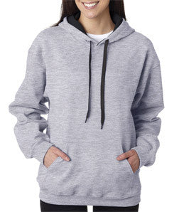 185C00 Gildan Adult Heavy BlendContrast Hooded Sweatshirt Sport Grey/ Black (90/10)