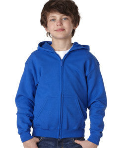 18600B Gildan Youth Heavy BlendFull-Zip Hooded Sweatshirt Royal
