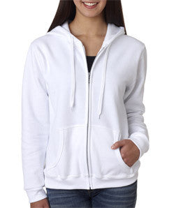 18600FL Gildan Missy Fit Heavy BlendFull-Zip Hooded Sweatshirt White