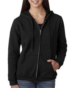 18600FL Gildan Missy Fit Heavy BlendFull-Zip Hooded Sweatshirt Black