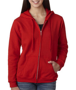 18600FL Gildan Missy Fit Heavy BlendFull-Zip Hooded Sweatshirt Red
