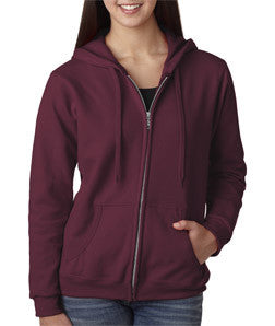 18600FL Gildan Missy Fit Heavy BlendFull-Zip Hooded Sweatshirt Maroon