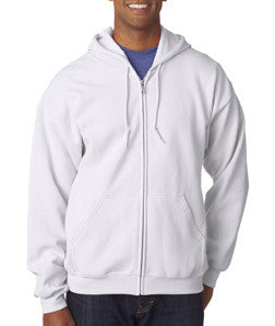 18600 Gildan Adult Heavy BlendFull-Zip Hooded Sweatshirt White
