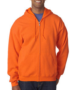 18600 Gildan Adult Heavy BlendFull-Zip Hooded Sweatshirt Safety Orange