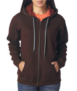18700FL Gildan Missy Fit Heavy BlendVintage Full-Zip Hooded Sweatshirt Russet