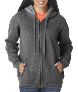 18700FL Gildan Missy Fit Heavy BlendVintage Full-Zip Hooded Sweatshirt Tweed (50/50)