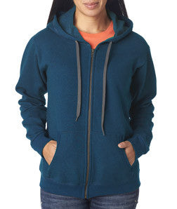 18700FL Gildan Missy Fit Heavy BlendVintage Full-Zip Hooded Sweatshirt Midnight