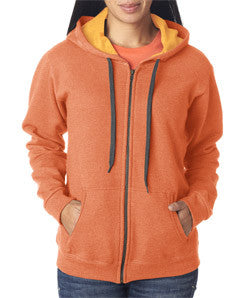 18700FL Gildan Missy Fit Heavy BlendVintage Full-Zip Hooded Sweatshirt Sunset (50/50)
