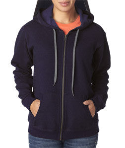 18700FL Gildan Missy Fit Heavy BlendVintage Full-Zip Hooded Sweatshirt Blackberry (50/50)