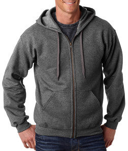 18700 Gildan Adult Heavy BlendVintage Classic Full-Zip Hooded Sweatshirt Tweed