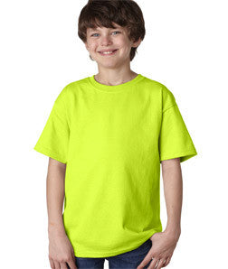2000B Gildan Youth Ultra CottonT-Shirt Safety Green (50/50)
