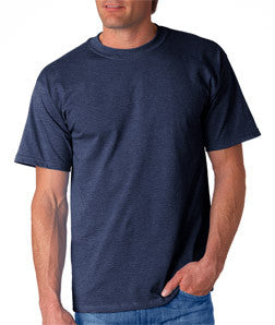 2000 Gildan Adult Ultra CottonT-Shirt Heather Navy (50/50)