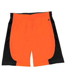 2113 Badger 5" Girls "Turn" Shorts Safety Orange/ Black